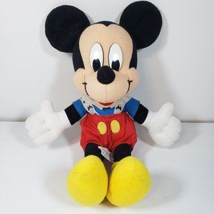 Mickey Mouse in Suspenders Plush 15" Stuffed Animal VINTAGE 80's GREAT CONDITION